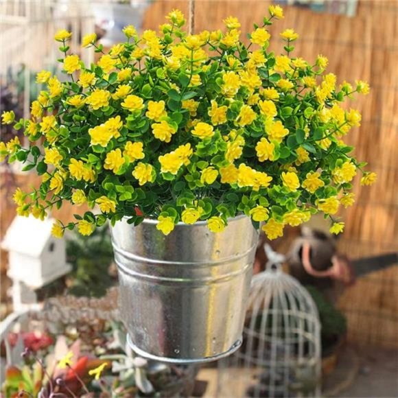 10Bundles Artificial Fake Flowers,Faux Outdoor Plastic Plants UV Resistant Shrub - Picture 3 of 7